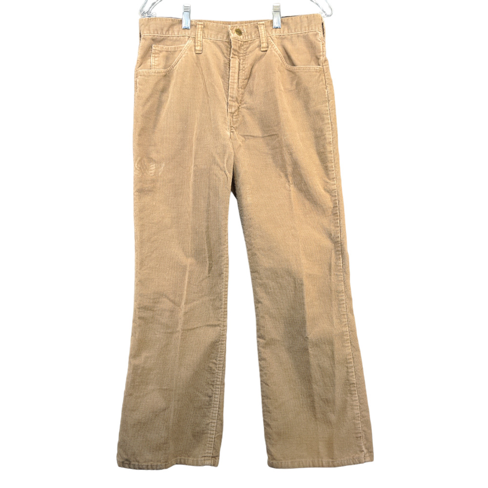 Wrangler Men's Corduroy Pants Tan 33S Solid 5-Pocket Vintage USA #2HAD9598